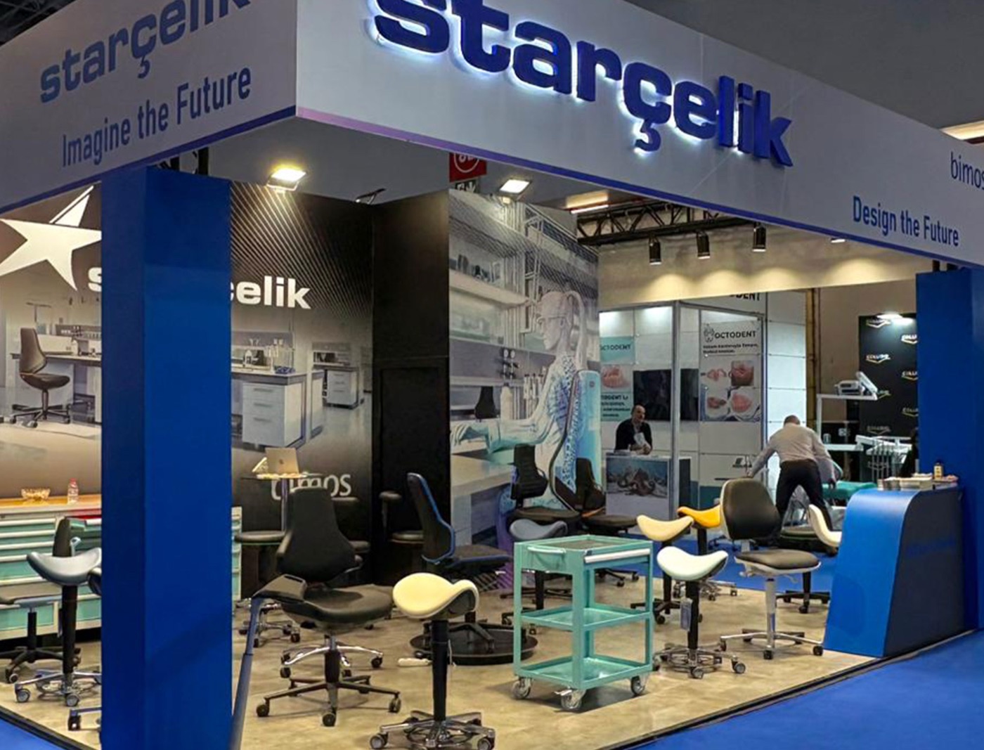 Star Çelik fuar standı — Bimos ergonomik çalışma sistemleri